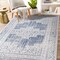 World Rug Gallery Transitional Bohemian Weather Resistant Indoor/Outdoor Area Rug 5' x 7' Blue 4029BLUE5X7 - alternate 7